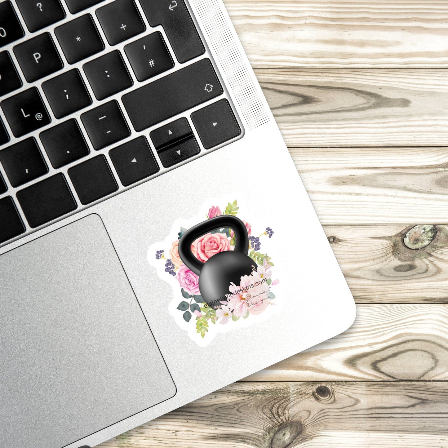 Floral Kettlebell Sticker – Fitness Sticker for Women and girls, Crossfit and Hyrox athletes, Kettlebell stickers, women who lift, EED-LIFT-51