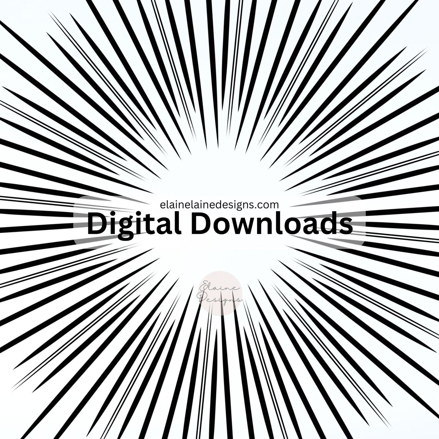 Hand-Drawn Speed Line Bundle – 8 Comic Book Speed Lines | Digital Download PNG & JPG, EED-Lines-399