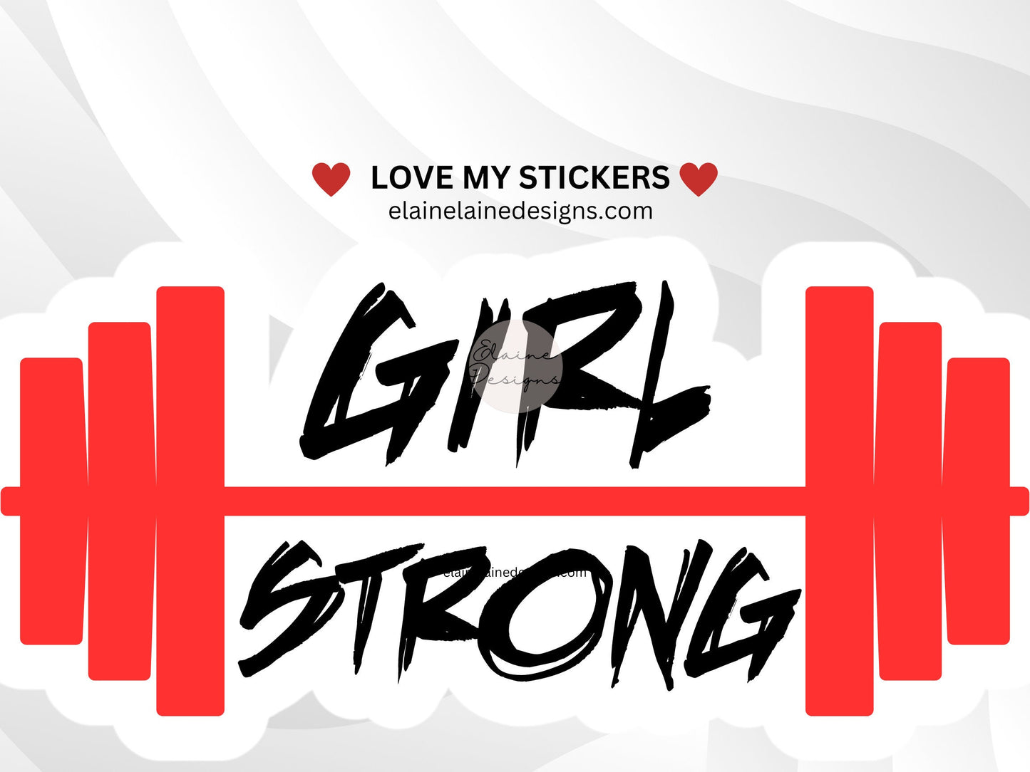 Girl Strong Barbell Sticker – Fitness Vinyl sticker, Crossfit sticker, Hyrox Sticker, EED-LIFT-65