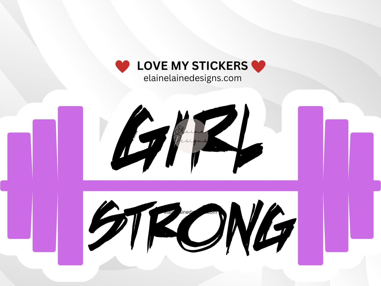Girl Strong Barbell Sticker – Fitness Vinyl sticker, Crossfit sticker, Hyrox Sticker, EED-LIFT-65