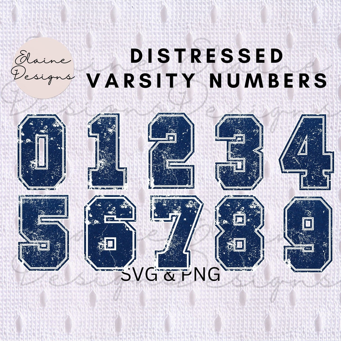 Blue Grunge Distressed Varsity Numbers 0-9 | PNG Sports Numbers for Soccer, Volleyball, Hockey & Team Events, EED-N-396