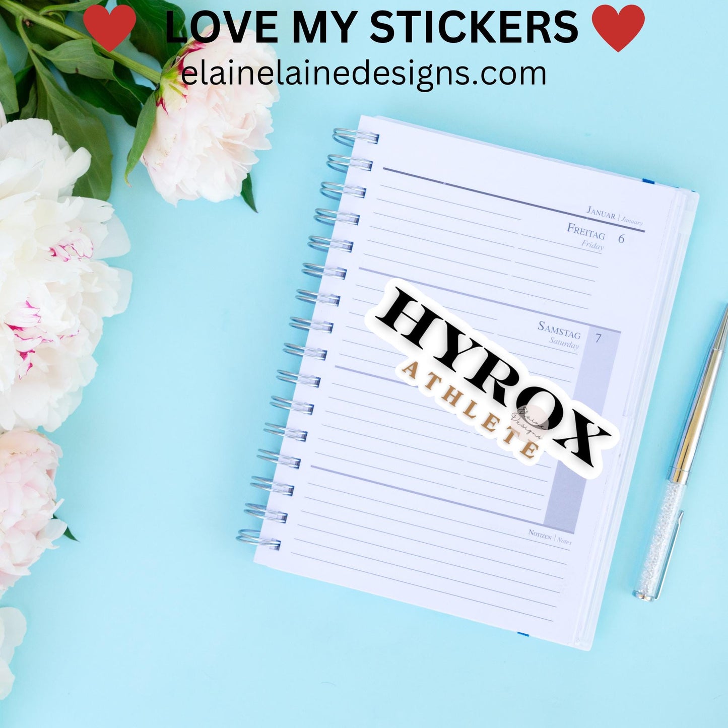 Hyrox Athlete Sticker – Black and Gold Fitness Sticker, Crossfit sticker, Hyrox sticker, fitness sticker, hyrox competitors sticker, Hyrox Finisher sticker, EED-RUN-24