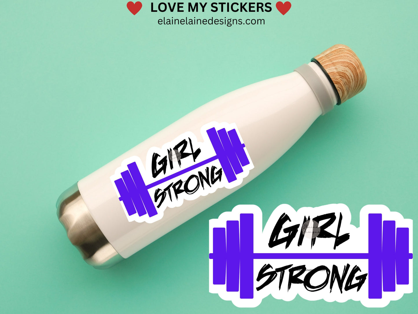 Girl Strong Barbell Sticker – Fitness Vinyl sticker, Crossfit sticker, Hyrox Sticker, EED-LIFT-65