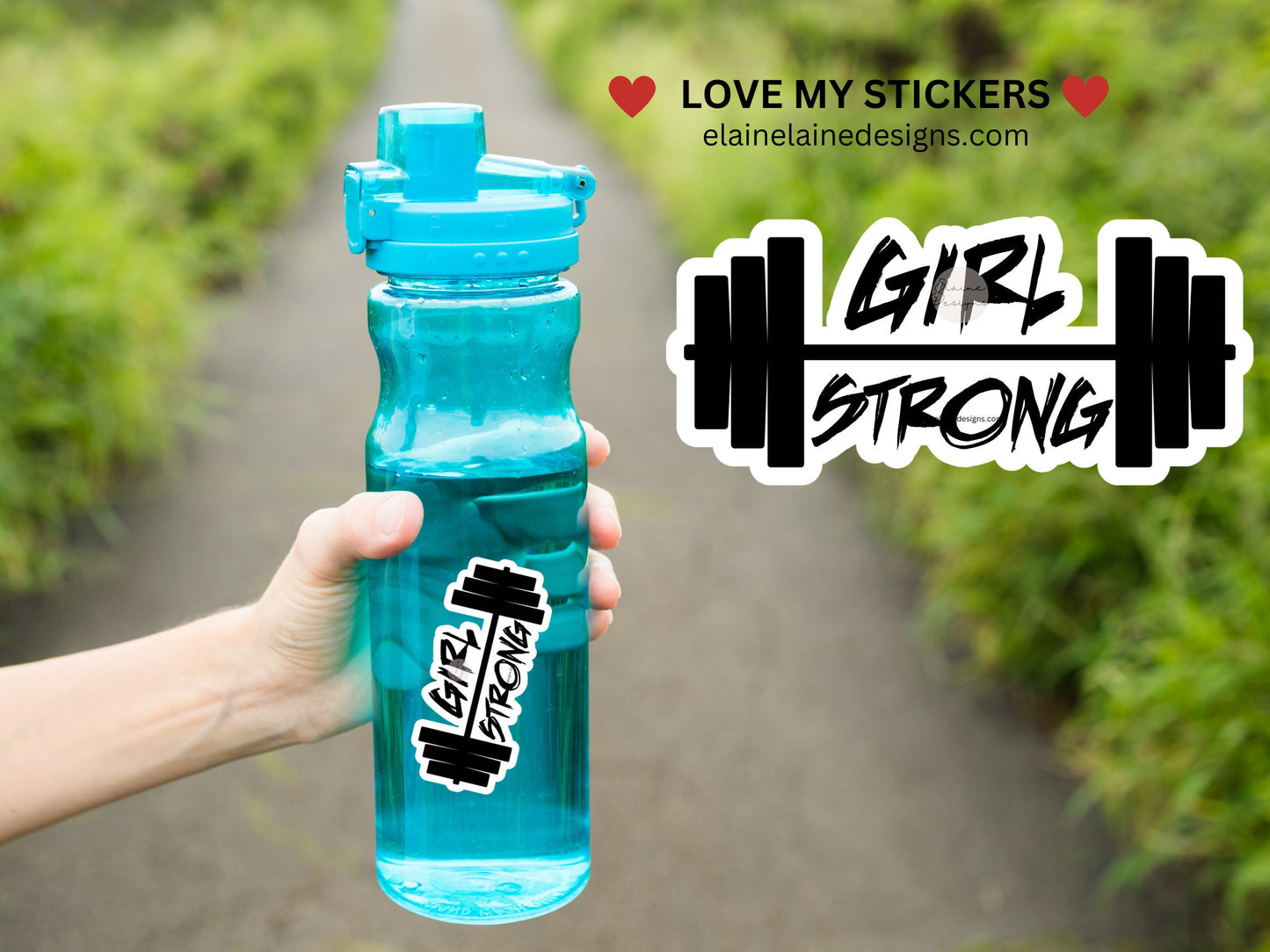 Girl Strong Barbell Sticker – Fitness Vinyl sticker, Crossfit sticker, Hyrox Sticker, EED-LIFT-65