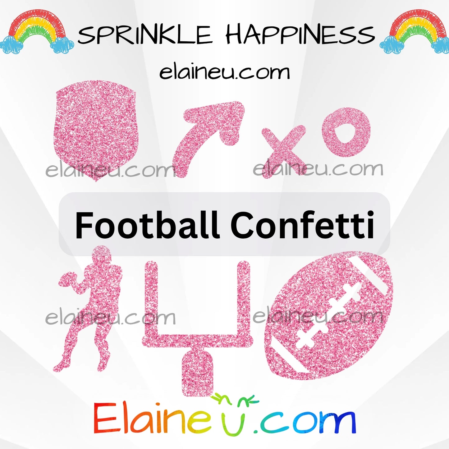 Football Confetti – Party Decor with Football, Goal Posts, Player, Strategy, and NFL Badge, EU-C-42