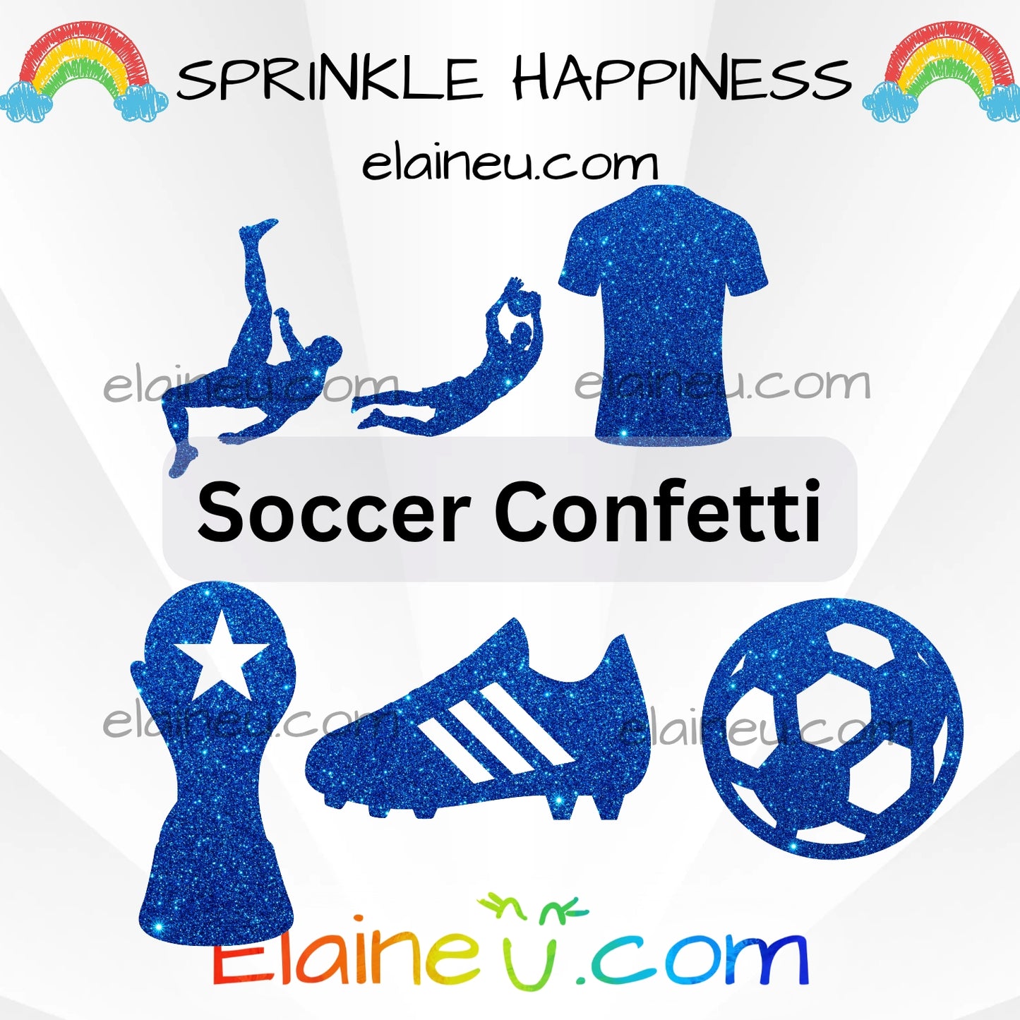 Soccer Confetti – Party Decor with Soccer Players, Ball, World Cup, Cleats, and Jersey, EU-C-43