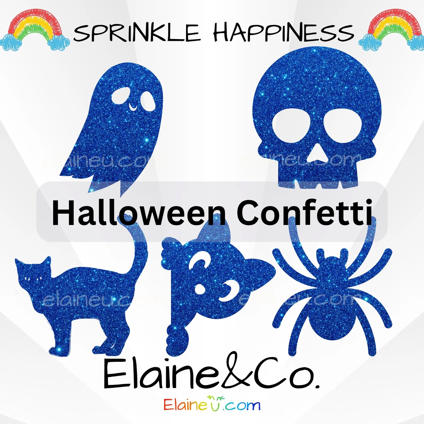 Halloween Confetti – Party Decor with Cat, Ghost, Spider, and Skull Shapes, EU-C-44