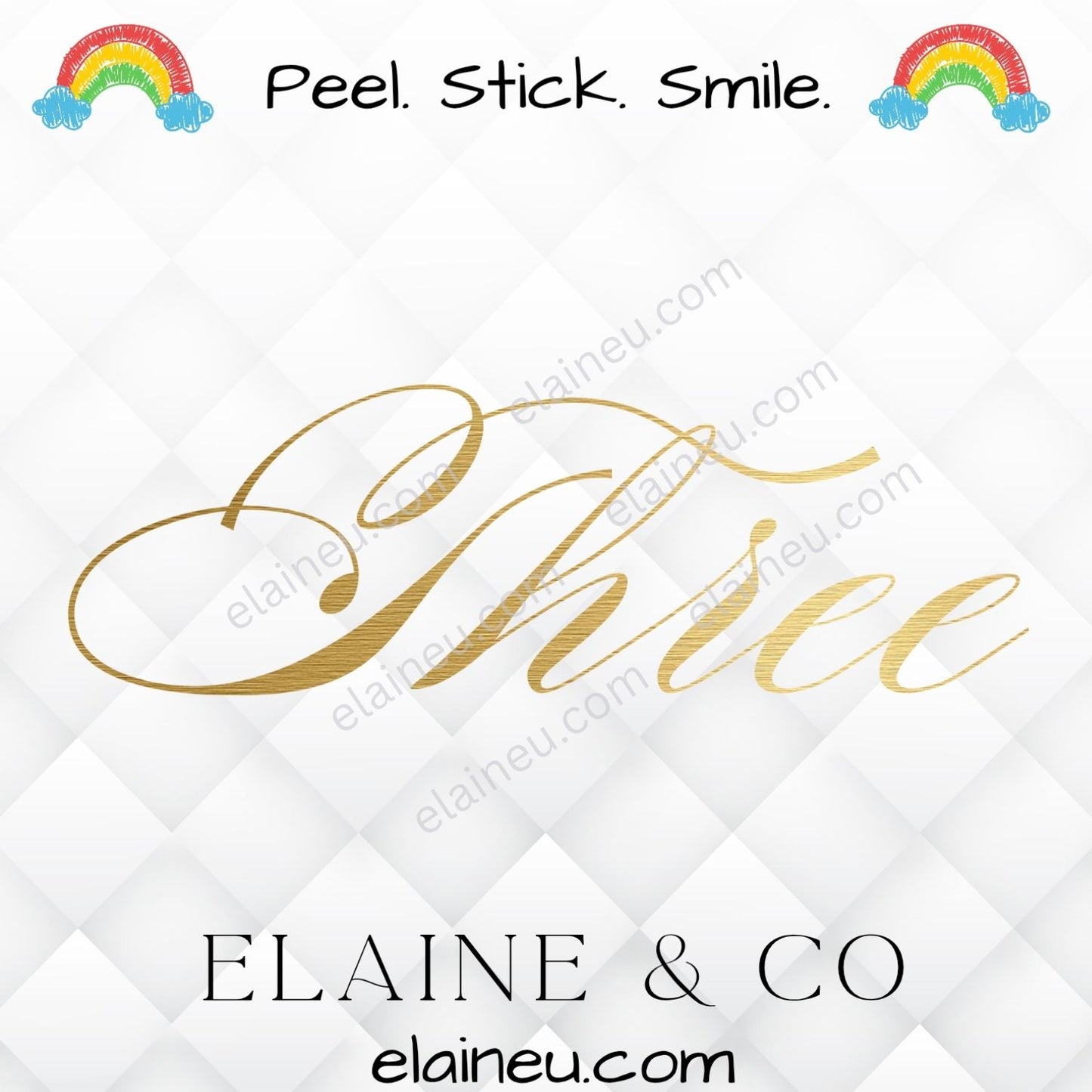 Brushed gold vinyl number word decals with words like “one,” “two,” and “three.” Perfect for weddings, table decor, parties, and crafts. Made from waterproof, UV-resistant vinyl with a metallic gold finish. Easy to apply on glass, acrylic, or wood. Sizes shown not to scale – refer to listing options.
