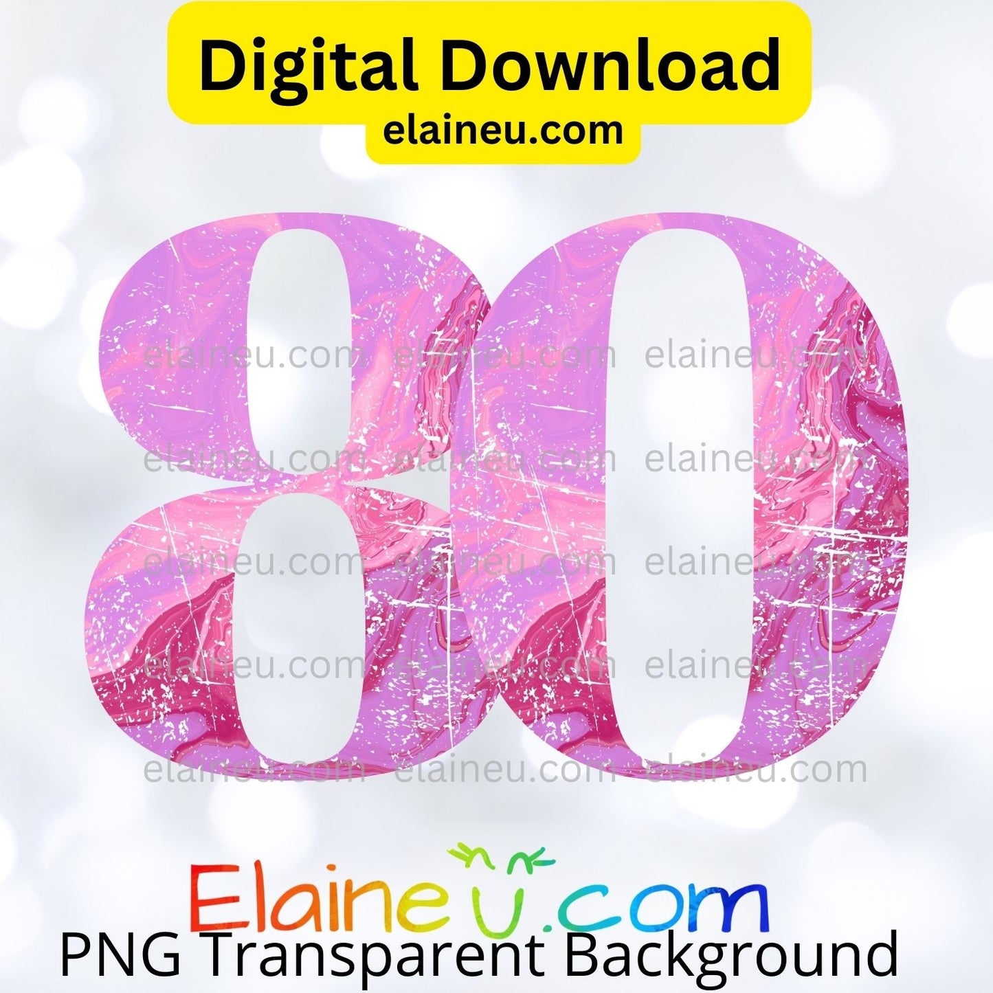 Distressed Marbled Numbers 0–9 | Pink Marble Number Clipart | Grunge Digital Download PNG JPG, EU-N-670