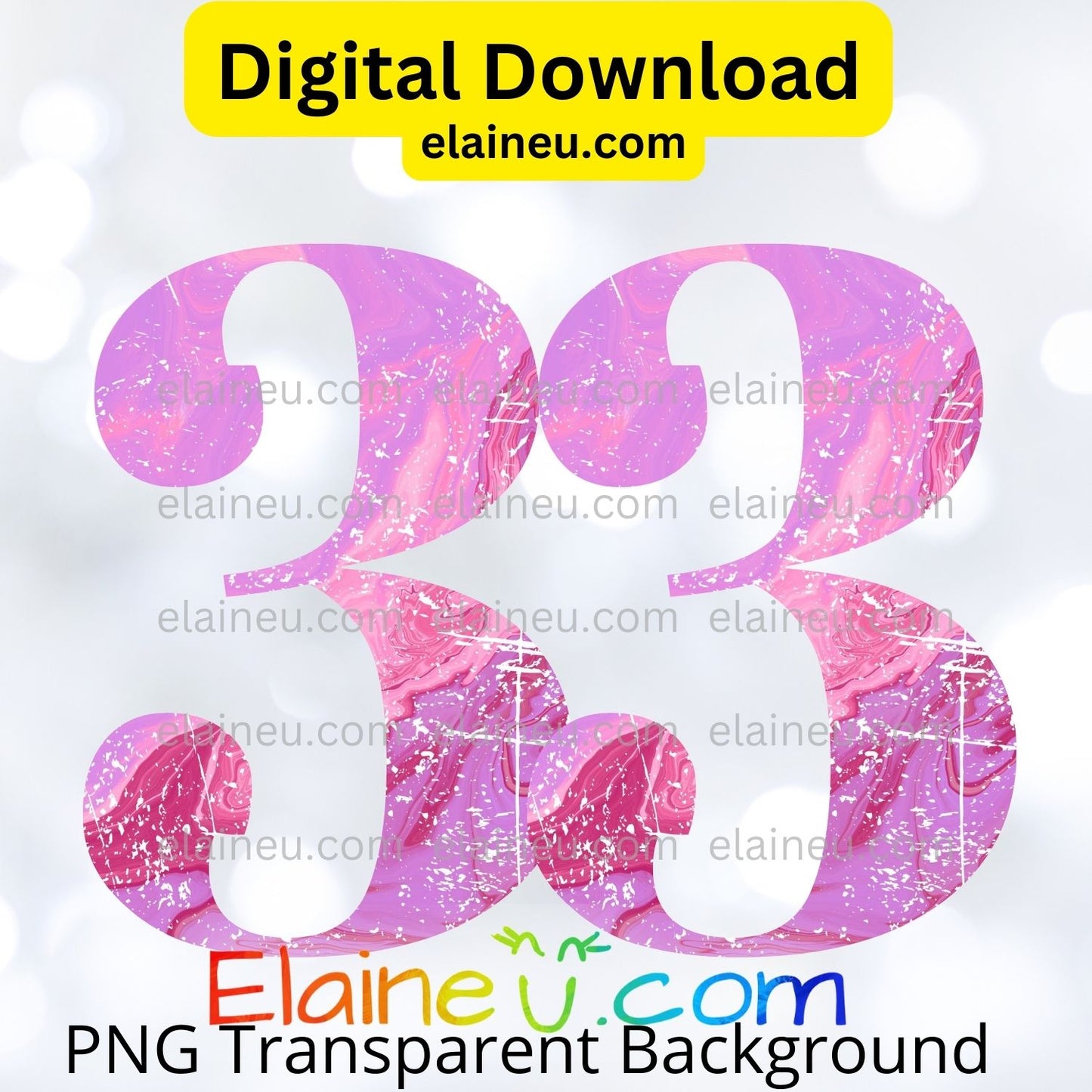 Distressed Marbled Numbers 0–9 | Pink Marble Number Clipart | Grunge Digital Download PNG JPG, EU-N-670