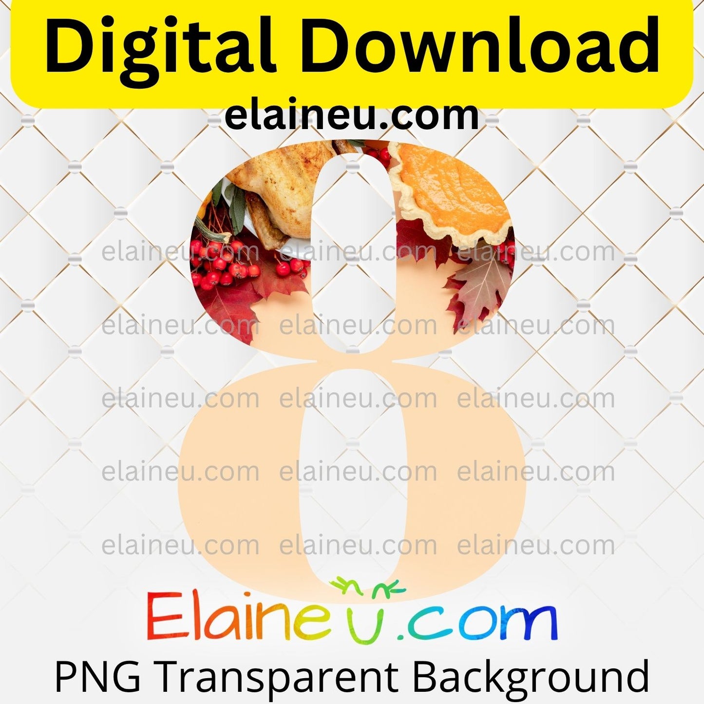 Thanksgiving numbers clipart, peach tone with pumpkin pie, cranberries, turkey accents decorating the top of each number. Thanksgiving numbers printable, numbers png, numbers jpg, numbers clipart, 0-9 numbers included