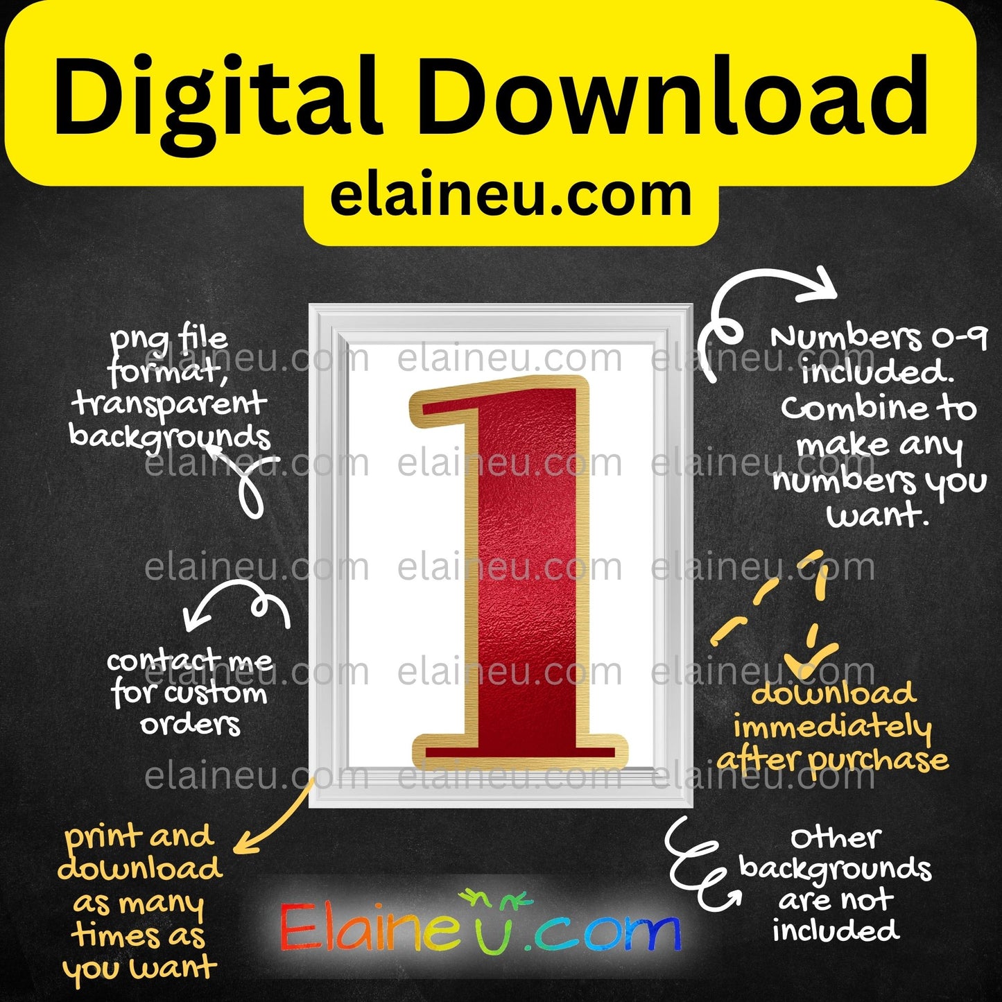 Red and gold metallic numbers digital download featuring 0–9 with a reflective metallic texture. Each number blends rich red and gold tones for an elegant, festive finish. Provided as 300 DPI PNG files with transparent backgrounds and JPG files with white backgrounds. Ideal for weddings, Christmas, Valentine’s, and party décor projects. Perfect for invitations, signage, and printable crafts.
