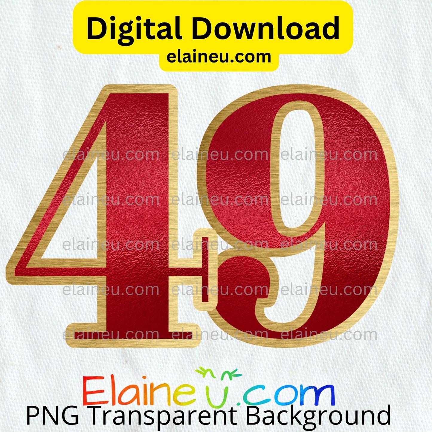 Red and Gold Metallic Numbers | Digital Download 0–9 | Elegant Number Clipart for Weddings, Holidays, and Events, EU-N-699