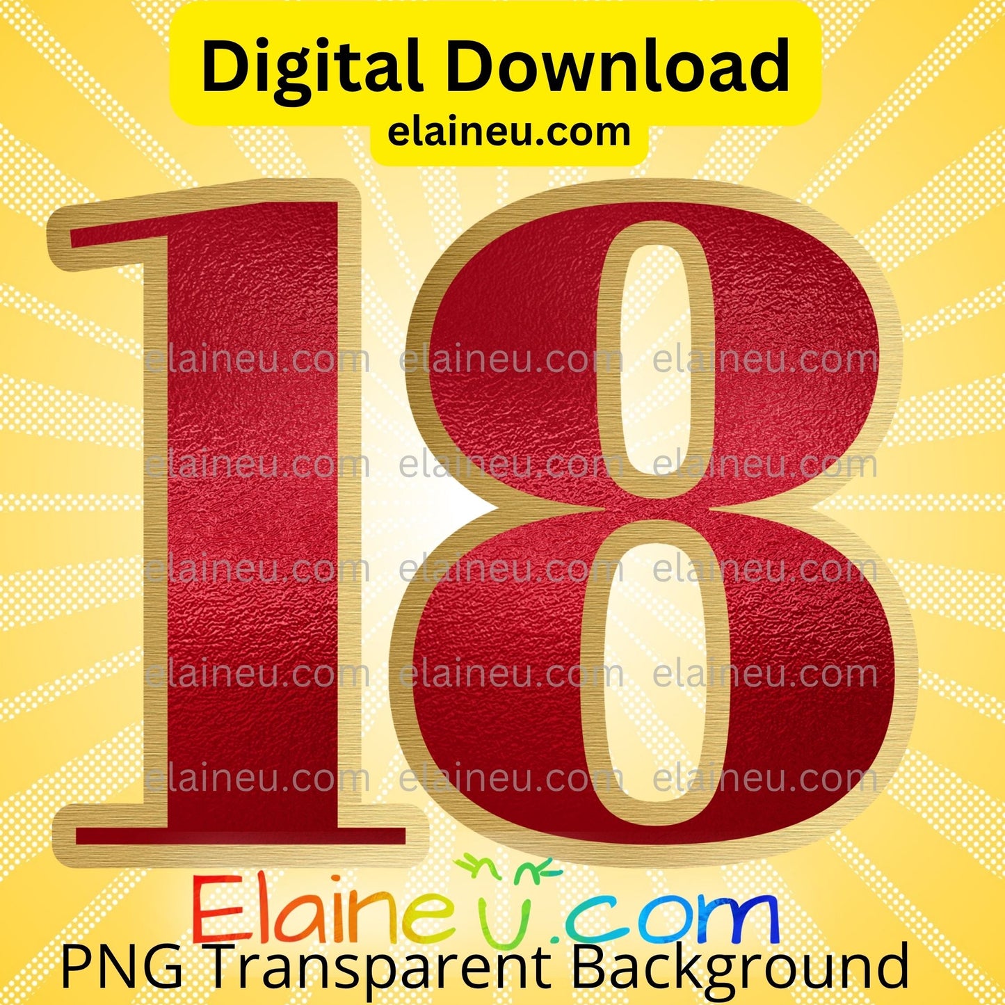 Red and gold metallic numbers digital download featuring 0–9 with a reflective metallic texture. Each number blends rich red and gold tones for an elegant, festive finish. Provided as 300 DPI PNG files with transparent backgrounds and JPG files with white backgrounds. Ideal for weddings, Christmas, Valentine’s, and party décor projects. Perfect for invitations, signage, and printable crafts.