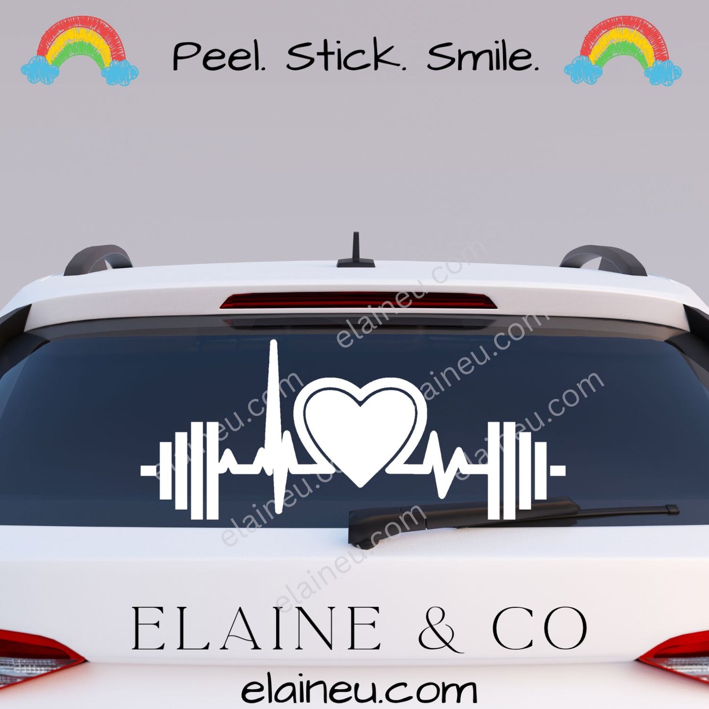 Workout decal sticker featuring a barbell and heart design, available in black, white, red, brushed gold, and blue. Made from durable vinyl for cars, laptops, tumblers, and gym gear. Perfect for CrossFit athletes, fitness lovers, and trainers. Sizes shown in images are not to scale – refer to size options for details.