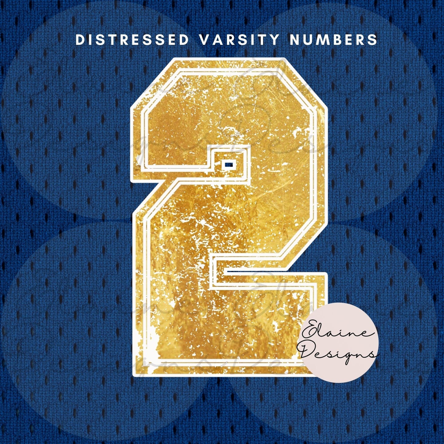 Varsity Gold Numbers Clipart – Sports Numbers PNG | Grunge & Distressed Style | Baseball, Basketball, Softball, EED-N-395