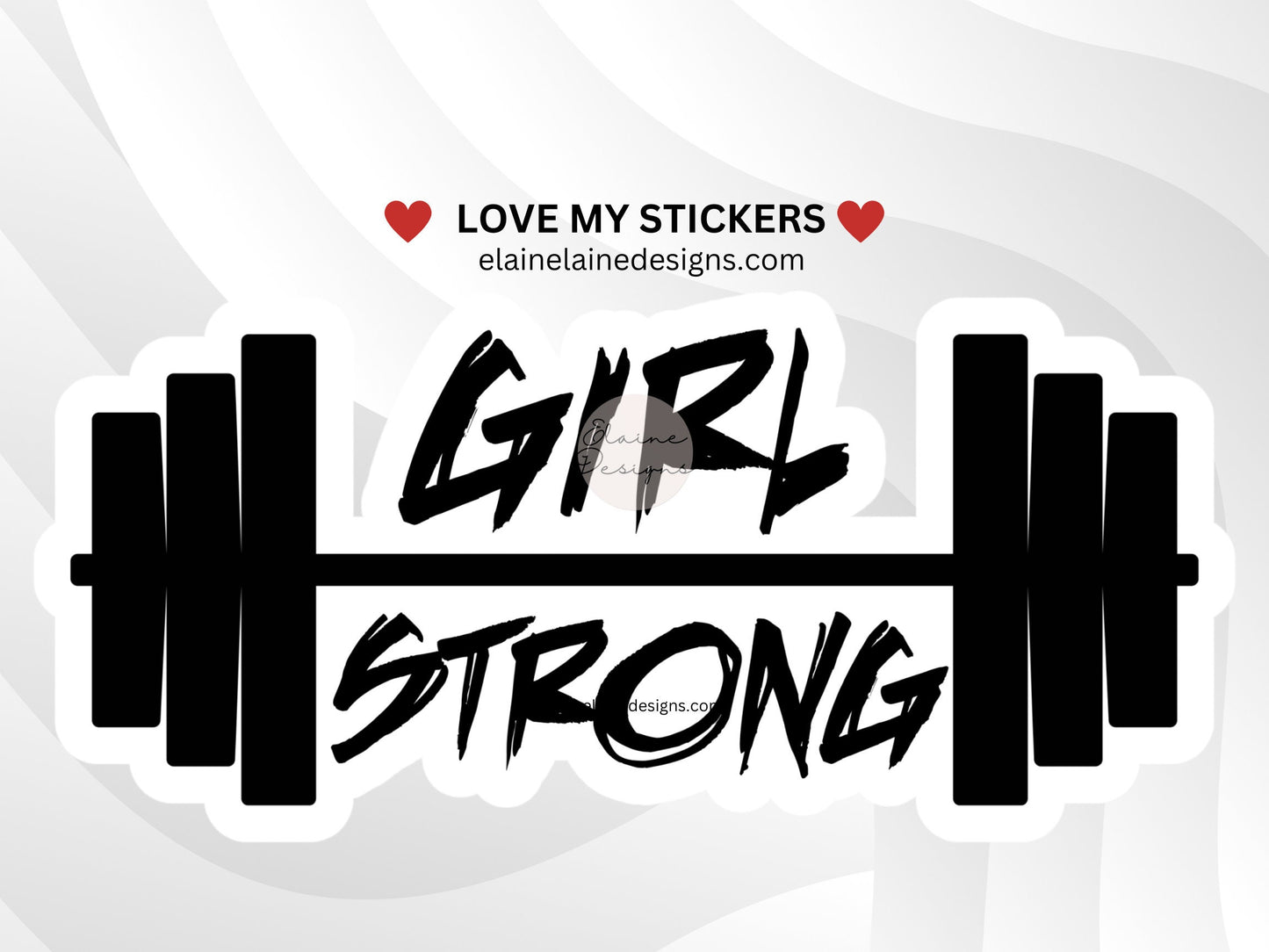 Girl Strong Barbell Sticker – Fitness Vinyl sticker, Crossfit sticker, Hyrox Sticker, EED-LIFT-65