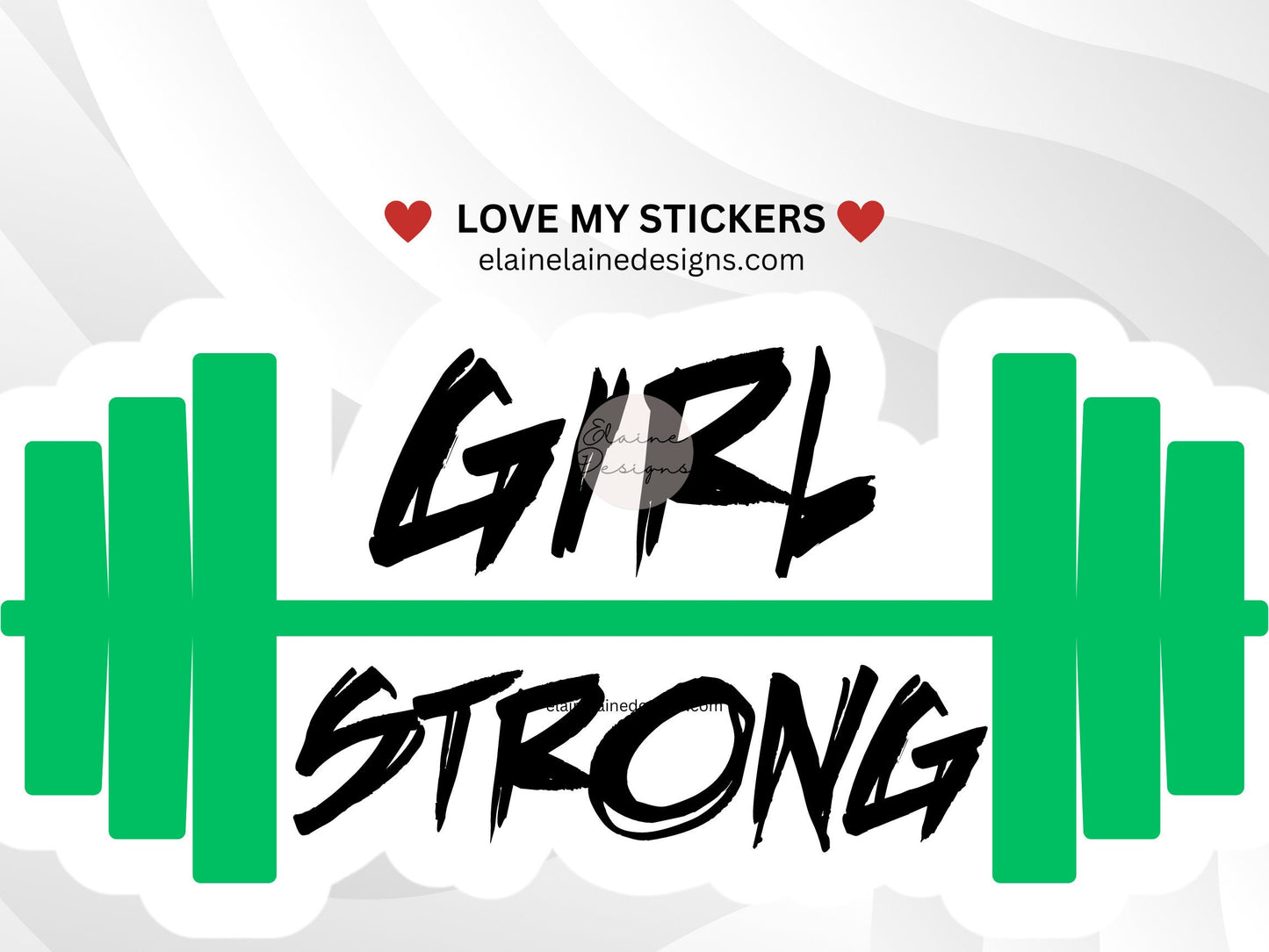 Girl Strong Barbell Sticker – Fitness Vinyl sticker, Crossfit sticker, Hyrox Sticker, EED-LIFT-65