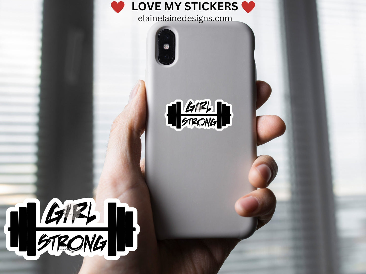 Girl Strong Barbell Sticker – Fitness Vinyl sticker, Crossfit sticker, Hyrox Sticker, EED-LIFT-65