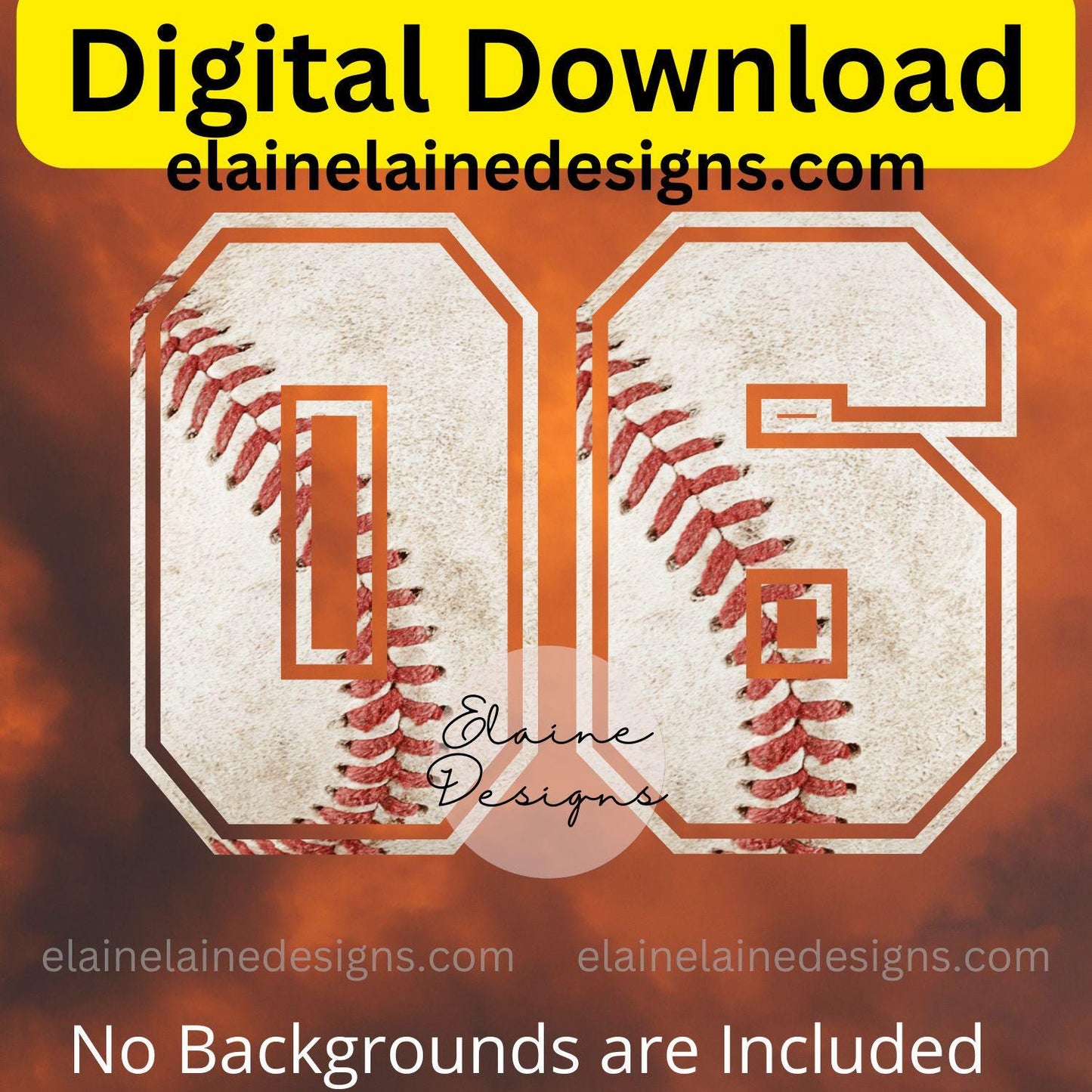 Baseball & Softball Varsity Numbers Clipart – Numbers with Baseball Inside | PNG & JPG, EED-N-594