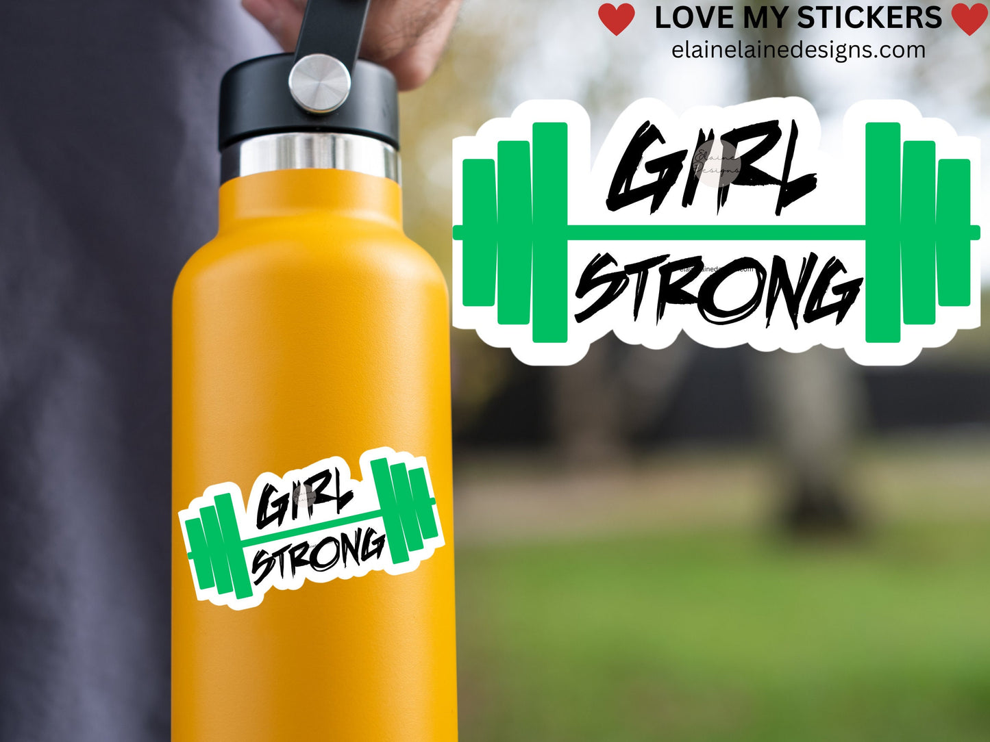 Girl Strong Barbell Sticker – Fitness Vinyl sticker, Crossfit sticker, Hyrox Sticker, EED-LIFT-65