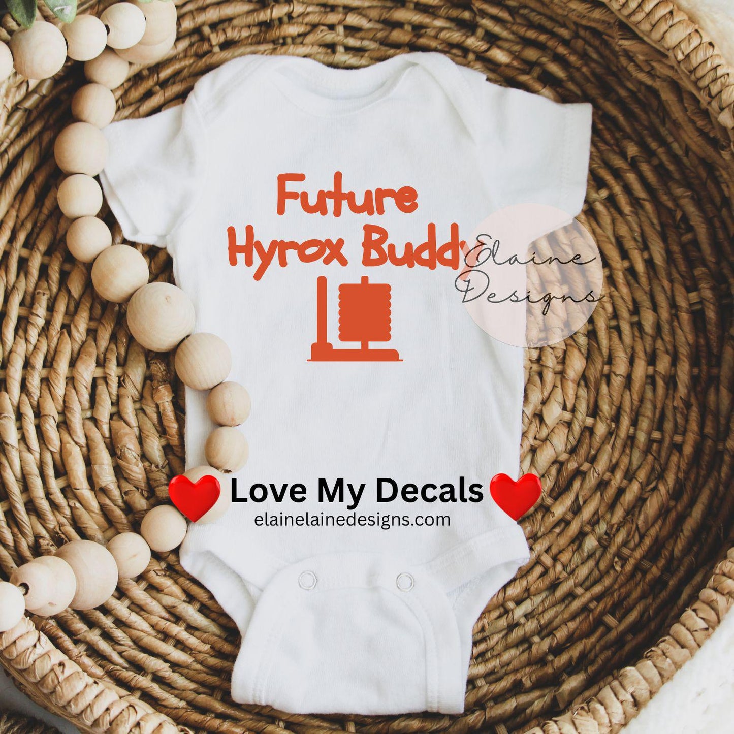 Future Hyrox Buddy Iron-On Decal | Baby Iron-On Transfer | Fitness & Gym Sticker for Clothing, EED-I-1