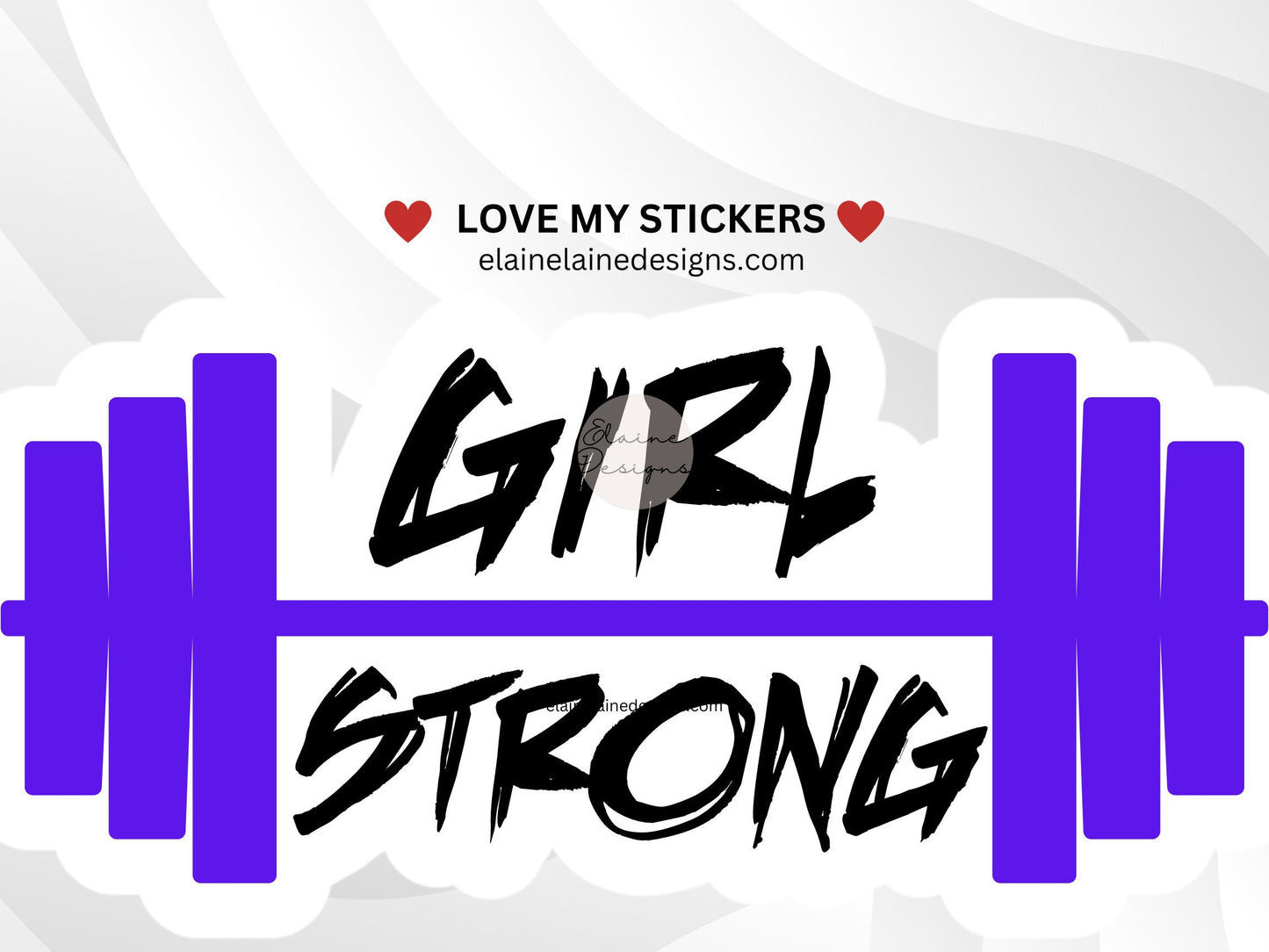 Girl Strong Barbell Sticker – Fitness Vinyl sticker, Crossfit sticker, Hyrox Sticker, EED-LIFT-65