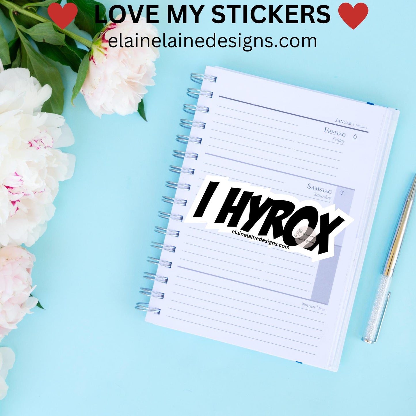 Hyrox Sticker – Fitness Vinyl Decal Featuring the Phrase “I Hyrox”, EED-RUN-11