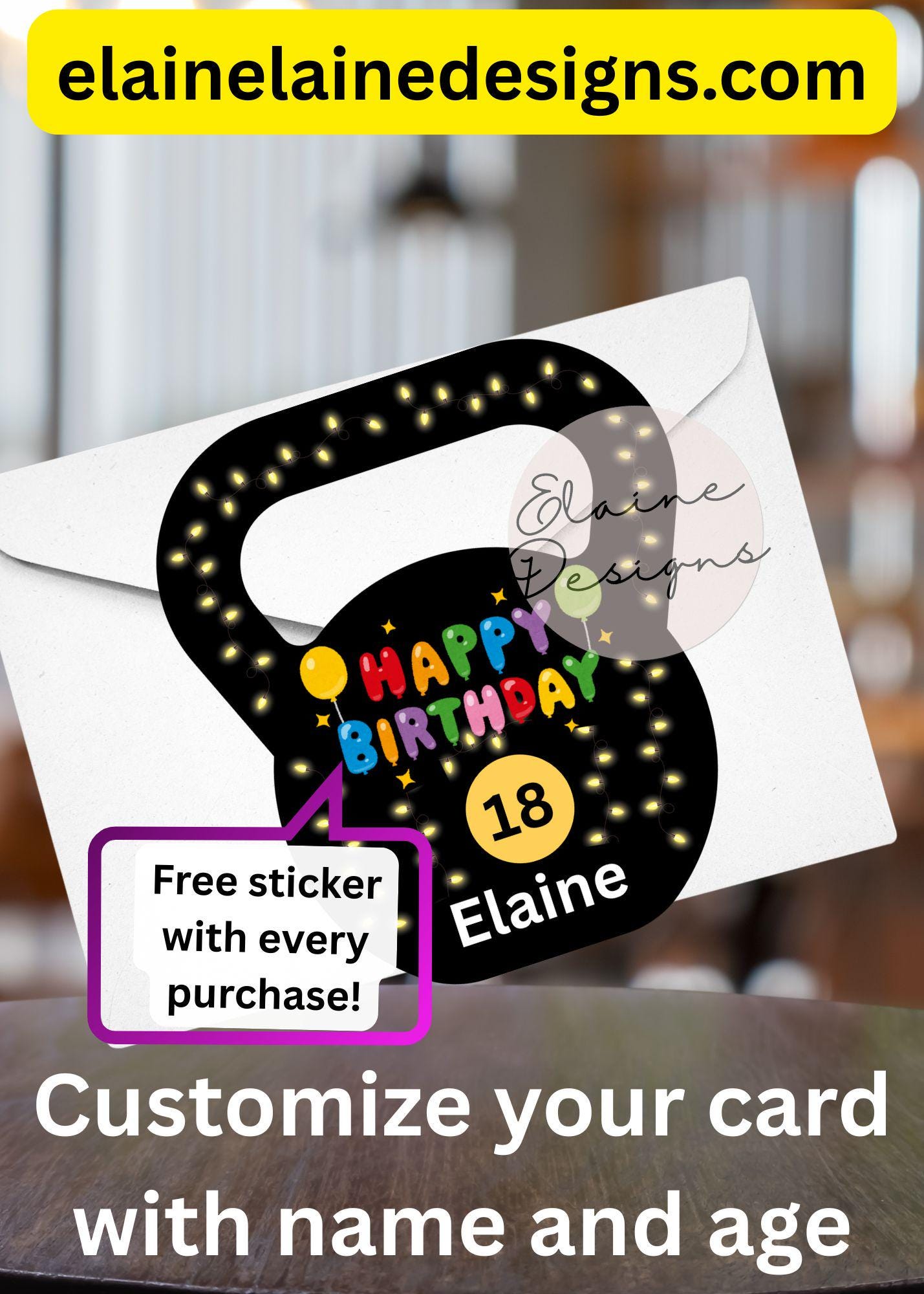 Custom Kettlebell Birthday Card | Personalized Fitness Birthday Card | HYROX CrossFit Gym Gift, EED-CARDS-28