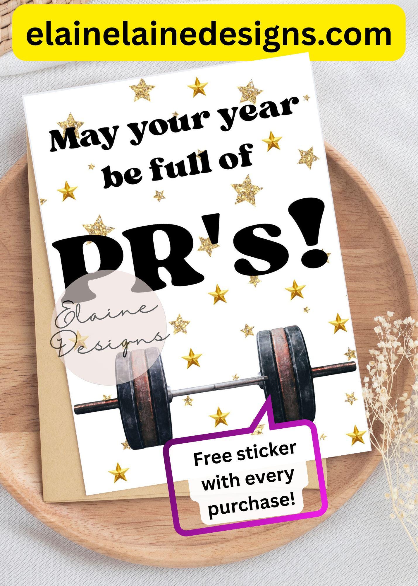 May Your Year Be Full of PRs Card | Fitness Birthday Card | HYROX CrossFit Gym Gift, EED-CARDS-36