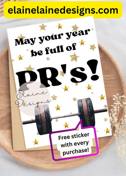 May Your Year Be Full of PRs Card | Fitness Birthday Card | HYROX CrossFit Gym Gift, EED-CARDS-36