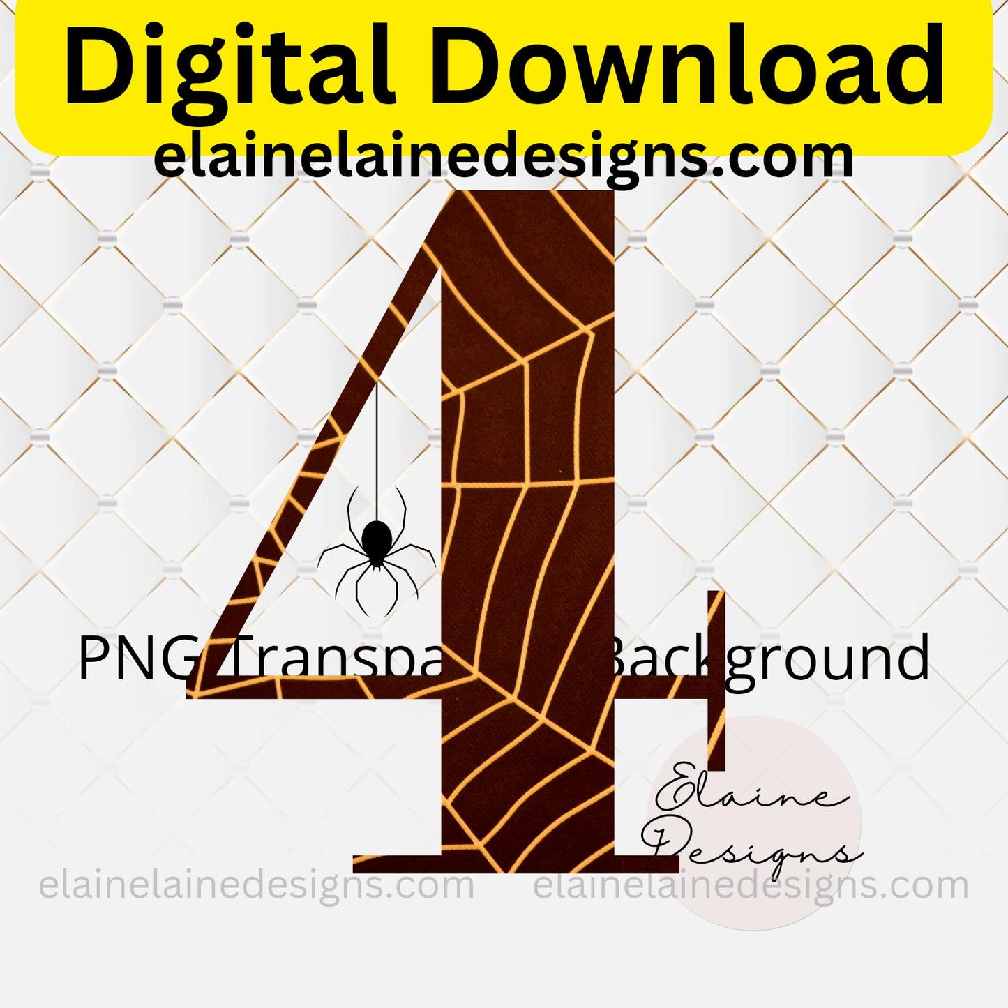 Halloween Spider Web Numbers Clipart – Scary Numbers with Hanging Spiders | PNG, EED-N-565