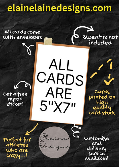 Merry Hyroxmas Card – Funny Fitness Christmas Card | Hyrox &amp; CrossFit Holiday Greeting | Free Sticker, EED-CARDS-15