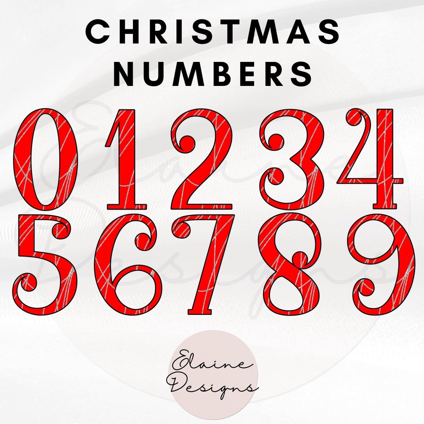 Christmas Numbers Clipart – Red Sparkly Numbers (Digital Download), PNG, Printable, Christmas clipart, Red Numbers, EED-N-371