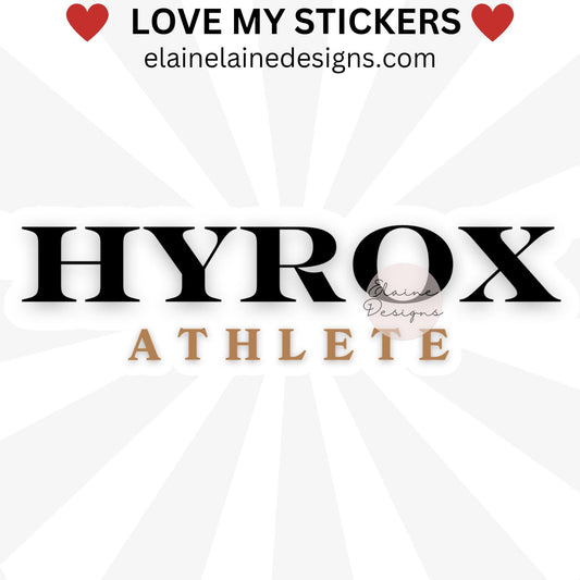 Hyrox Athlete Sticker – Black and Gold Fitness Sticker, Crossfit sticker, Hyrox sticker, fitness sticker, hyrox competitors sticker, Hyrox Finisher sticker, EED-RUN-24