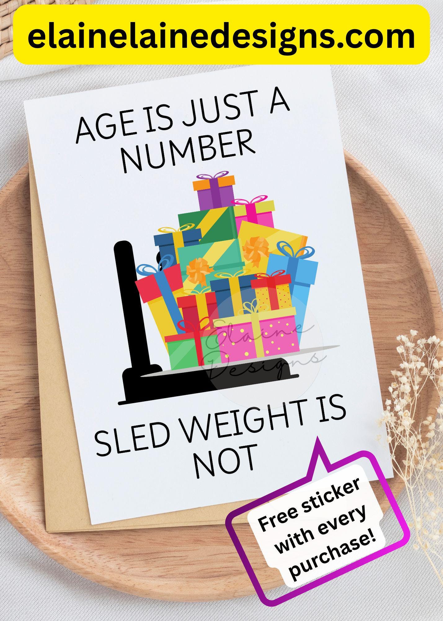 HYROX Birthday Card – Age is Just a Number, Sled Weight is Not | Funny Fitness Birthday Card | CrossFit Gym Gift, EED-CARDS-14