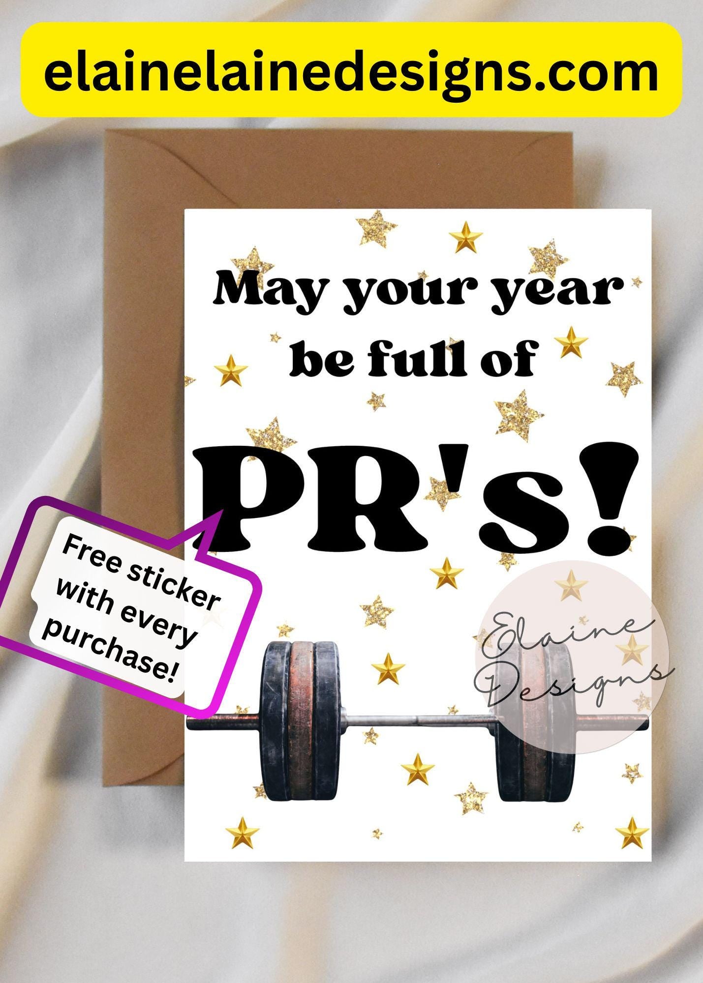 May Your Year Be Full of PRs Card | Fitness Birthday Card | HYROX CrossFit Gym Gift, EED-CARDS-36