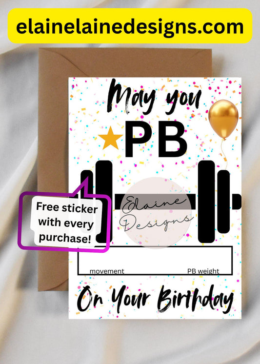 May You PB on Your Birthday Card | Fitness Birthday Card | HYROX CrossFit Gym Gift, EED-CARDS-29