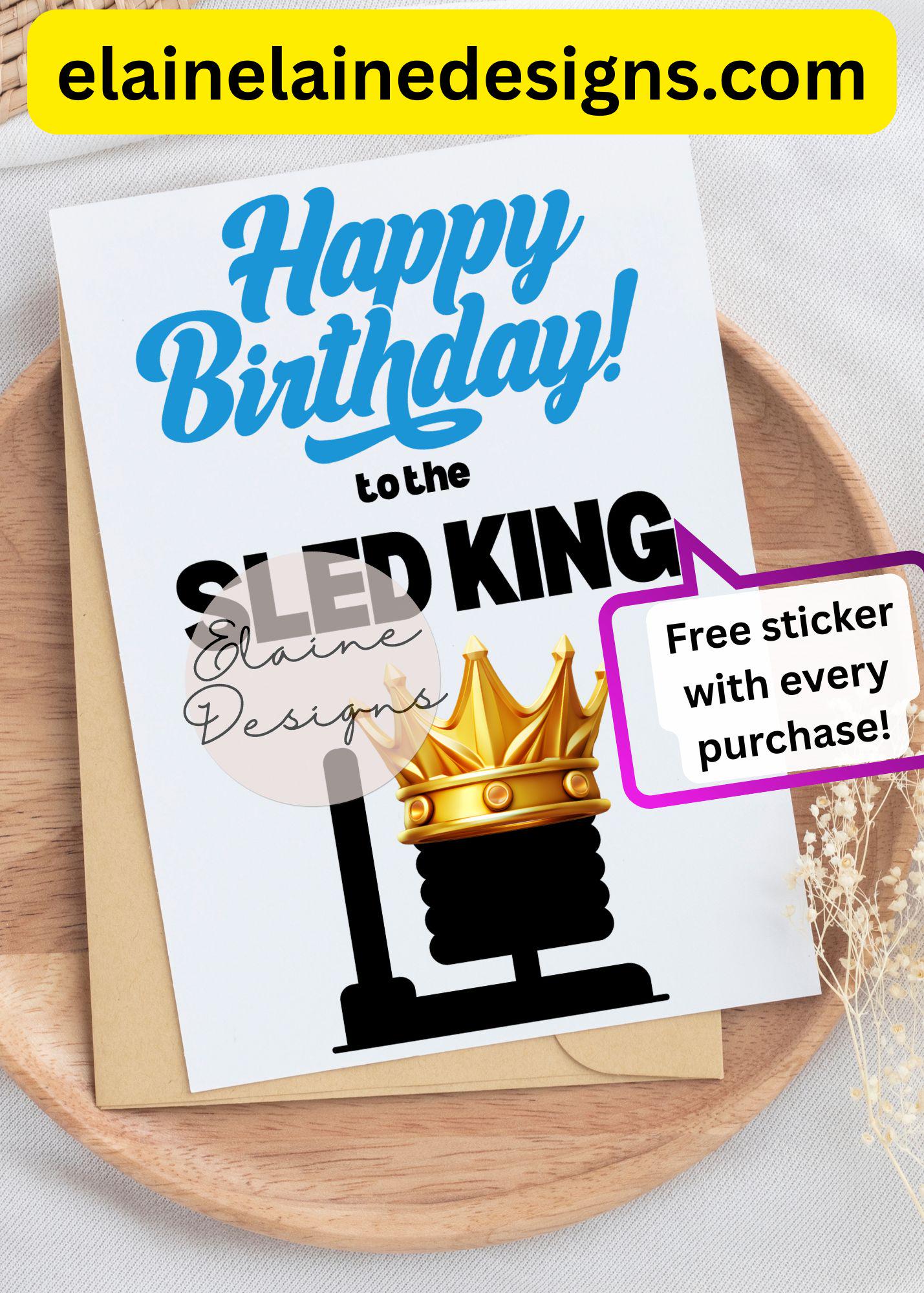 Happy Birthday to the Sled King Card | Funny HYROX Fitness Birthday Card | CrossFit Gym Gift, EED-CARDS-26