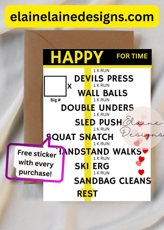 Hyrox Valentine’s Card – Funny Fitness WOD Workout Card | CrossFit Valentine’s Gift | Free Sticker, EED-CARDS-20