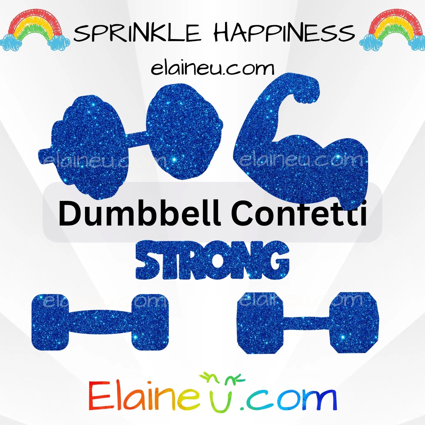 Dumbbell Confetti – Fitness Party Decor with Muscle Flexing and Strong Glitter Shapes, EU-C-40
