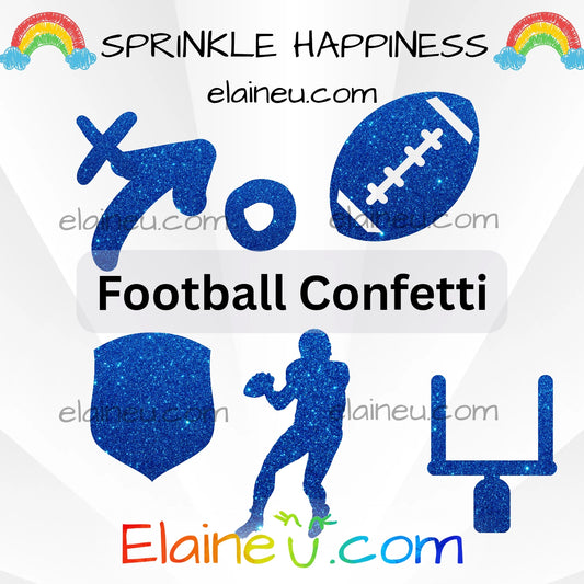 Football Confetti – Party Decor with Football, Goal Posts, Player, Strategy, and NFL Badge, EU-C-42