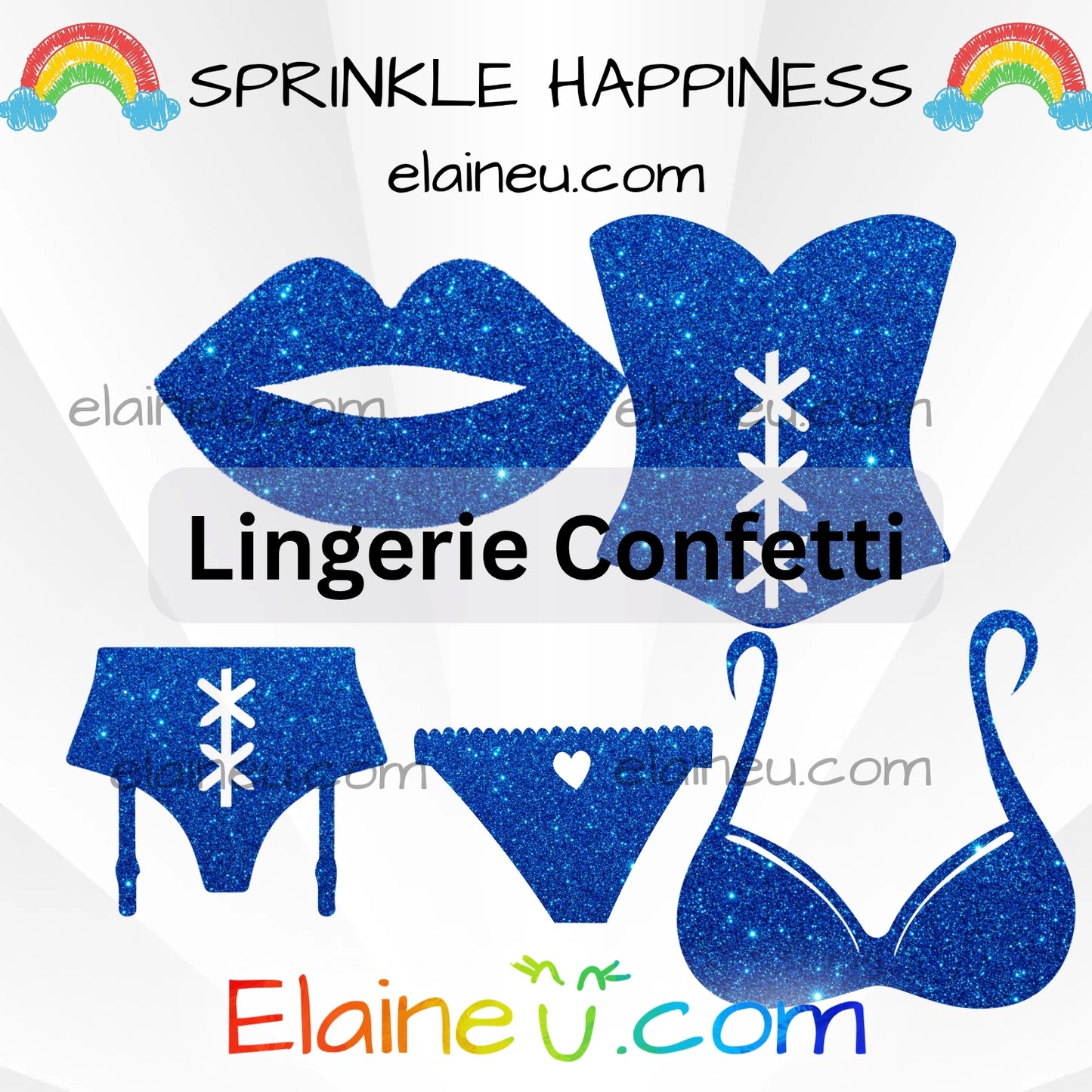 Lingerie Confetti – Party Decor with Bra, Thong, Lips, Corset, and Garter Belt, EU-C-51