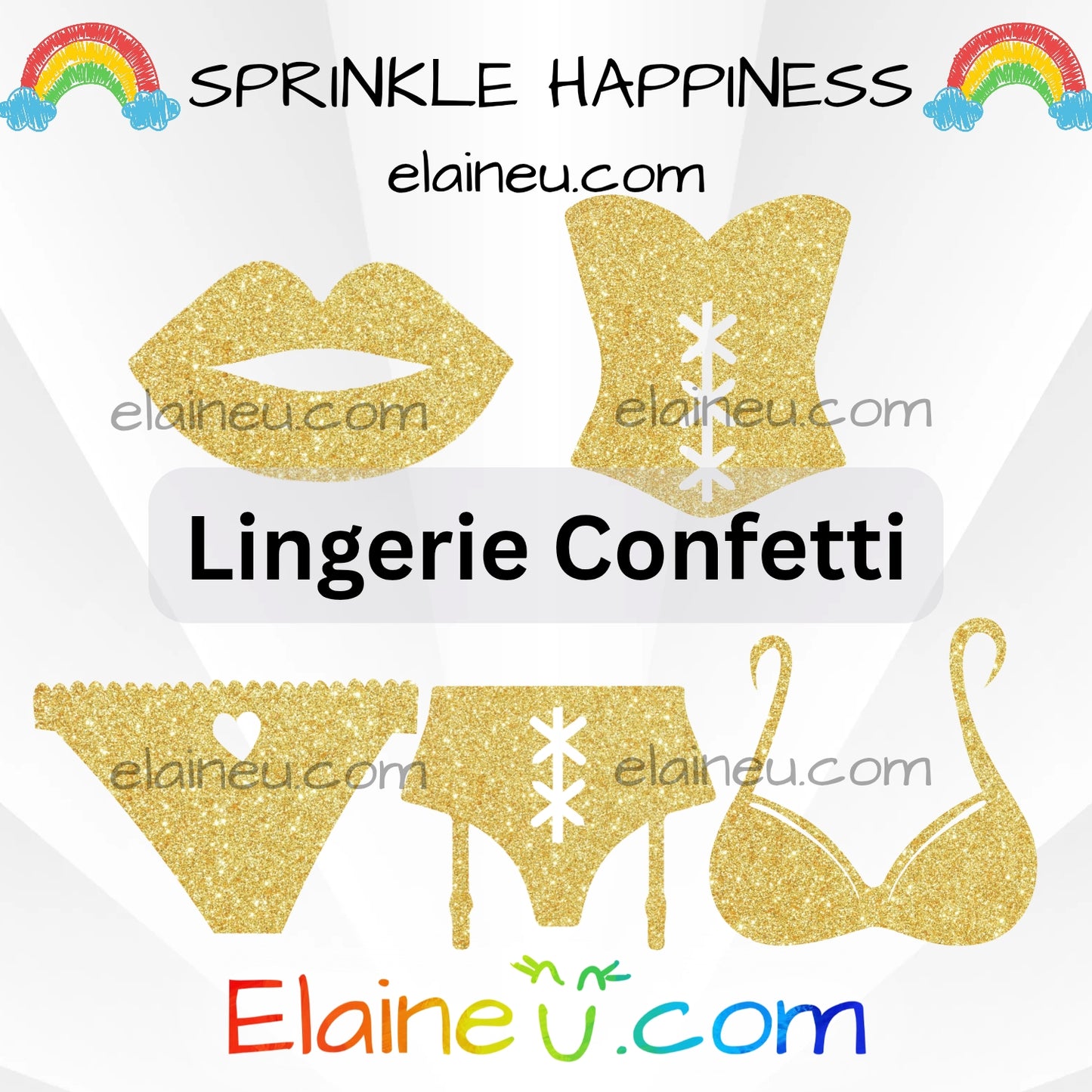 Lingerie Confetti – Party Decor with Bra, Thong, Lips, Corset, and Garter Belt, EU-C-51