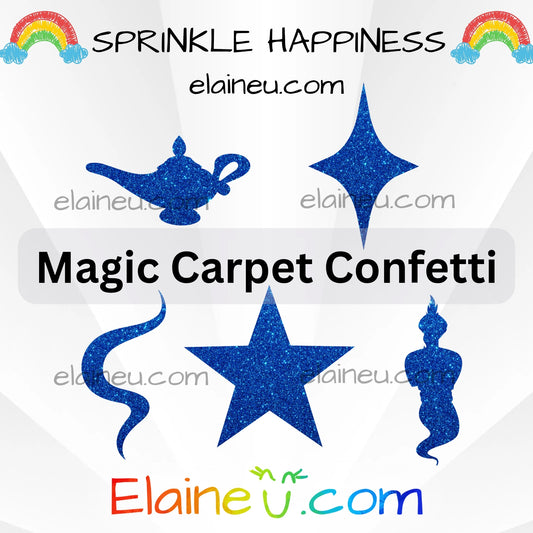 Magic Lamp Confetti – Party Decor with Genie, Lamp, Smoke, Star, and Sparkle, EU-C-57