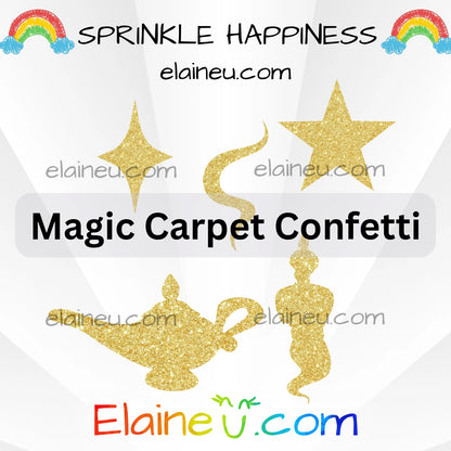 Magic Lamp Confetti – Party Decor with Genie, Lamp, Smoke, Star, and Sparkle, EU-C-57