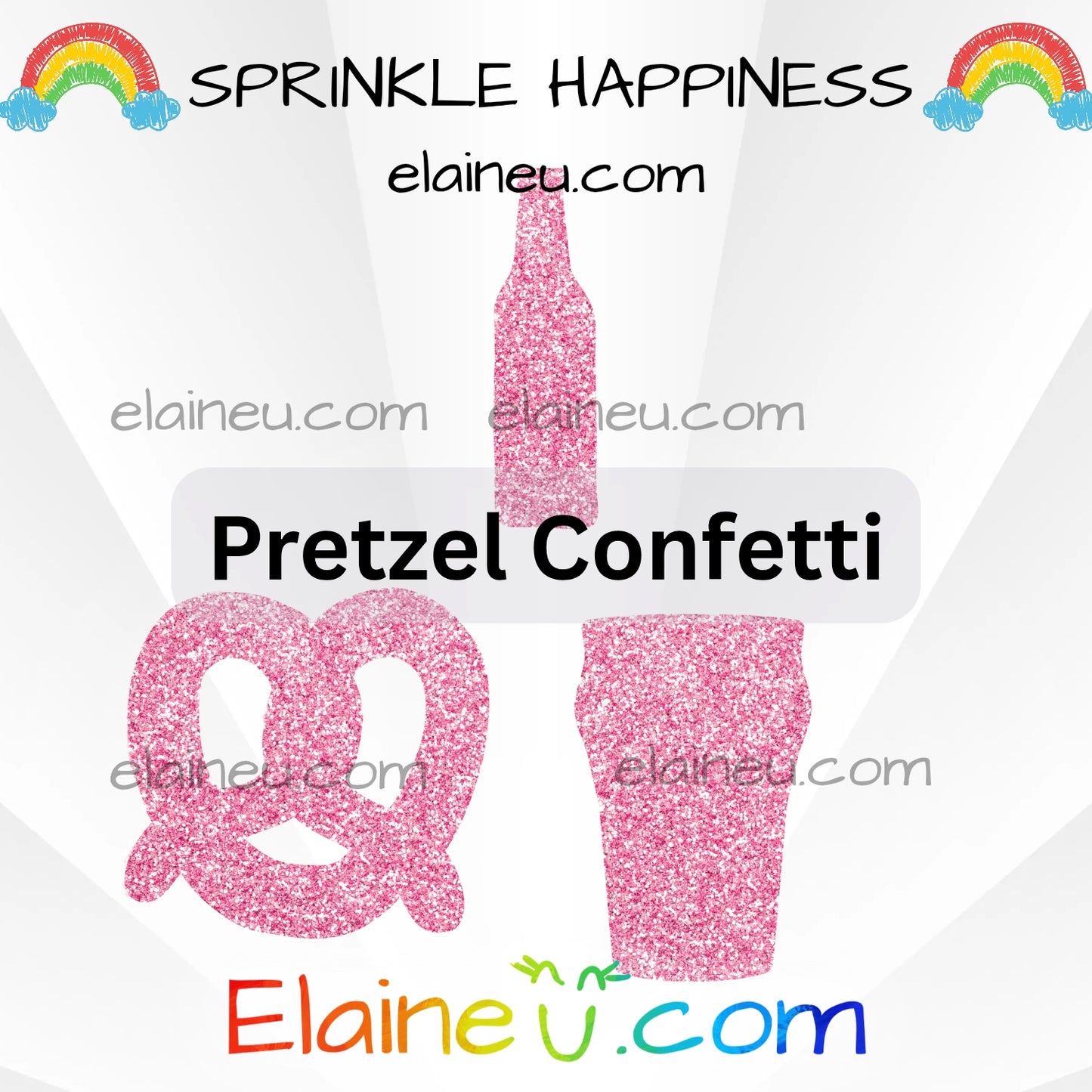 Beer and Pretzel Confetti – Party Decor with Beer Cup, Beer Bottle, and Pretzel, EU-C-58