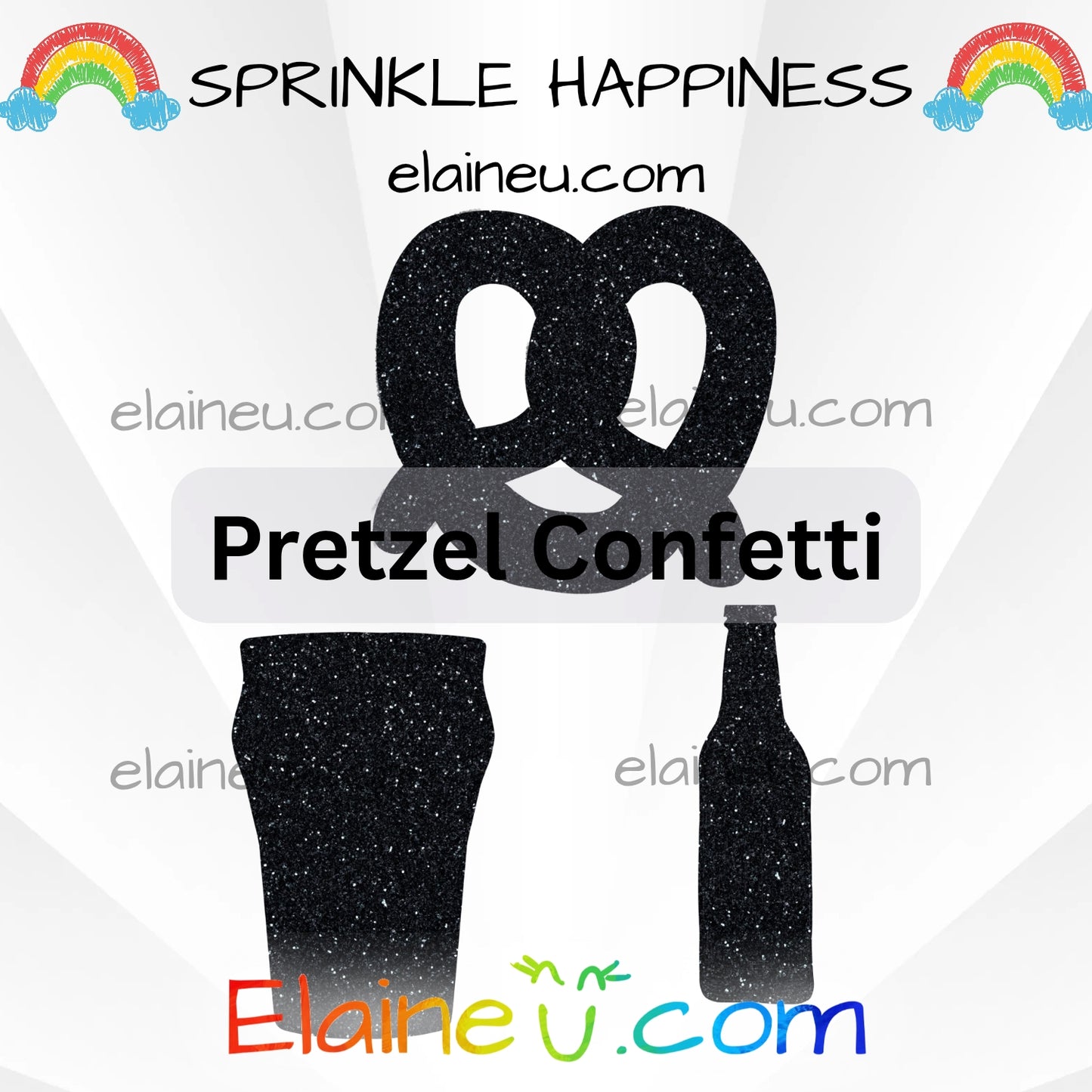 Beer and Pretzel Confetti – Party Decor with Beer Cup, Beer Bottle, and Pretzel, EU-C-58