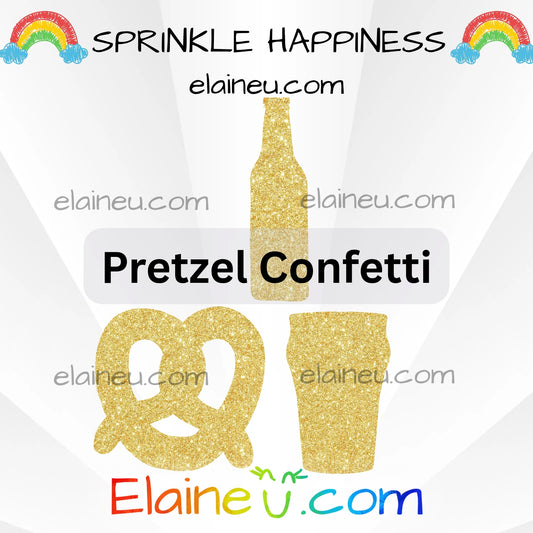 Beer and Pretzel Confetti – Party Decor with Beer Cup, Beer Bottle, and Pretzel, EU-C-58