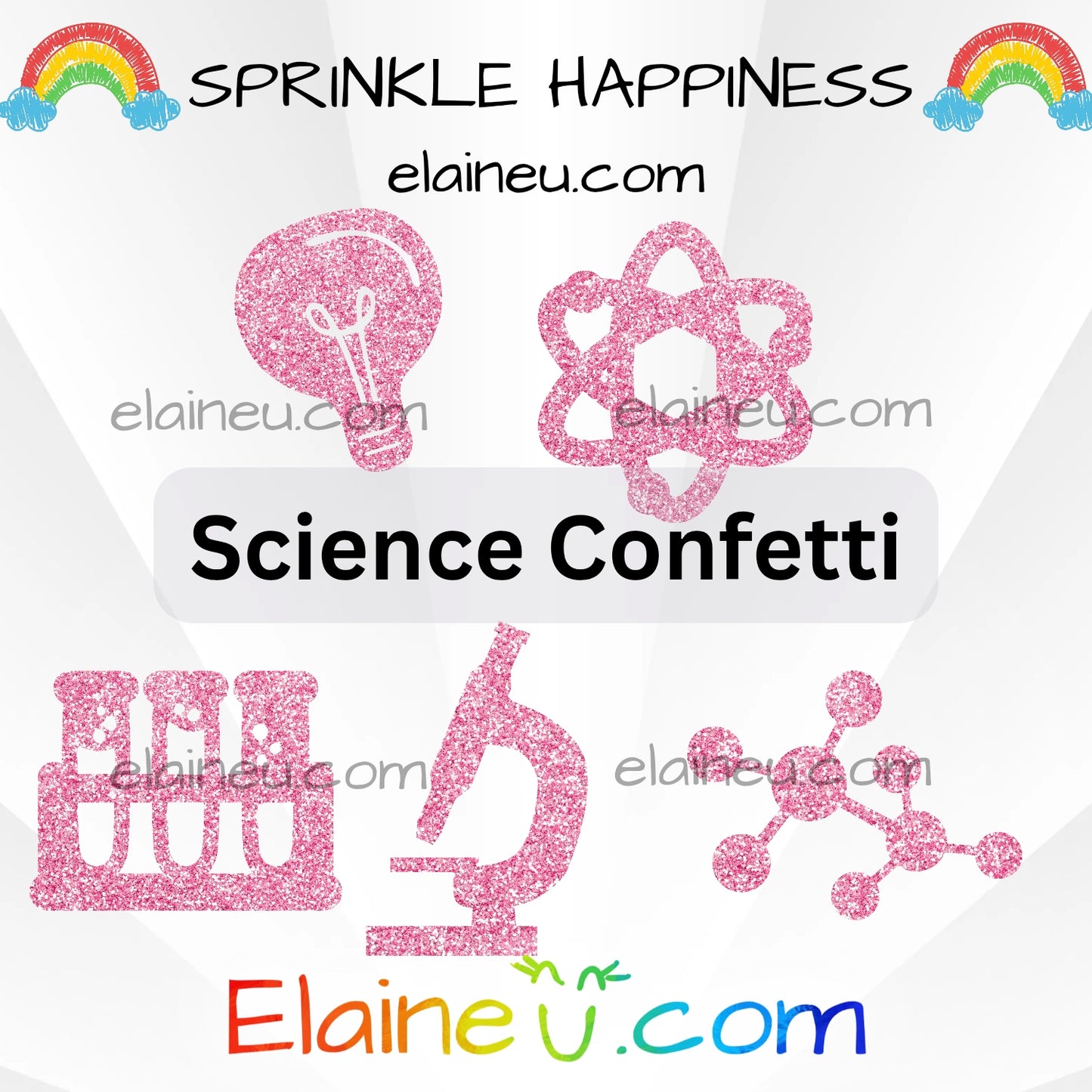 Science Party Confetti – STEM-Themed Table Decor with Atoms, Molecules, Microscope, Light Bulb & Test Tube Shapes, EU-C-61